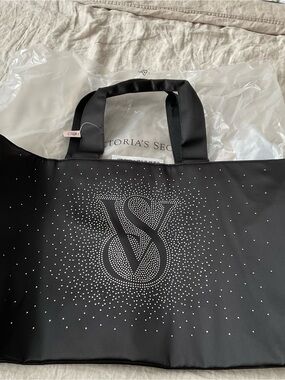 Victoria's Secret Black Tote with Rhinestone VS Logo